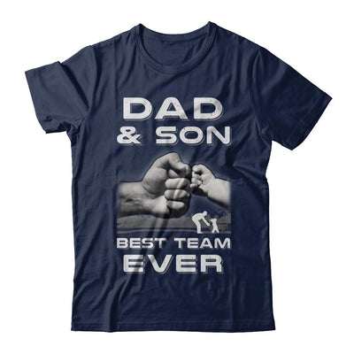 Dad And Son Best Team Ever Fathers Day-T-Shirt & Hoodie-Classic T-Shirt-Navy