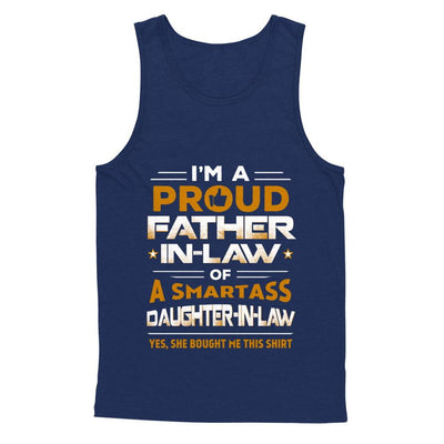 Proud Father-In-Law Of A Smartass Daughter-In-Law-T-Shirt & Hoodie-Unisex Tank-Navy