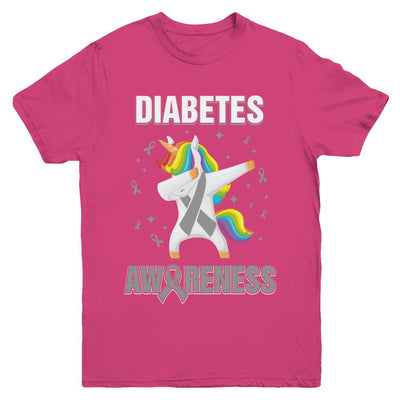Inspirational Diabetes Awareness Unicorn Support Youth-Youth Shirt-Youth T-Shirt-Heliconia