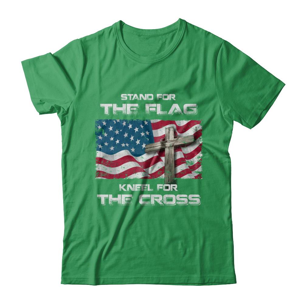 Stand For The Flag Kneel For The Cross-T-Shirt & Hoodie-Premium T-Shirt-Kelly Green