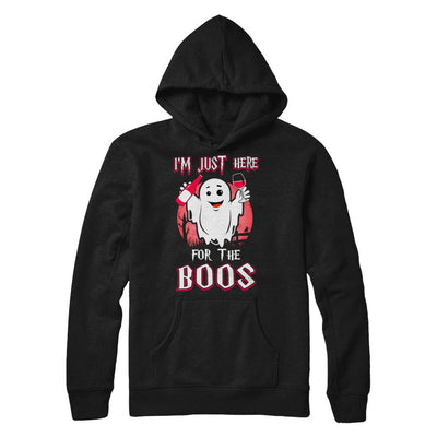 I'm Just Here For The Boos Halloween Wine-T-Shirt & Hoodie-Pullover Hoodie-Black