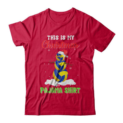 This Is My Christmas Pajama Xmas Snowman Volleyball-T-Shirt & Sweatshirt-Classic T-Shirt-Red