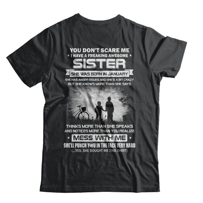 Freaking Awesome Sister She Was Born In January Brother-T-Shirt & Hoodie-Classic T-Shirt-Black