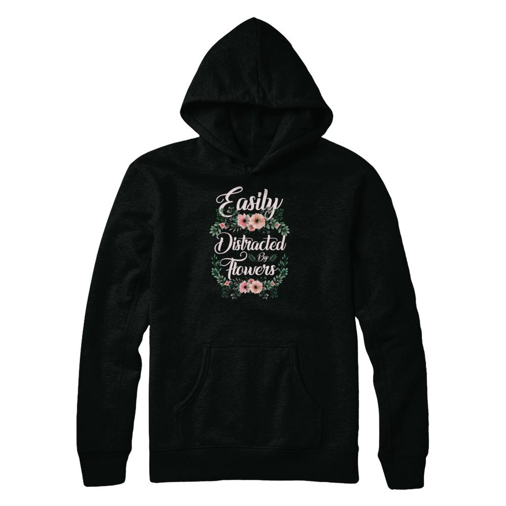 Easily Distracted By Flowers-T-Shirt & Tank Top-Pullover Hoodie-Black