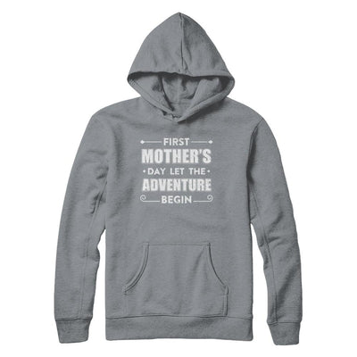 First Mother's Day Let The Adventure Begin Mommy-T-Shirt & Hoodie-Pullover Hoodie-Light Steel
