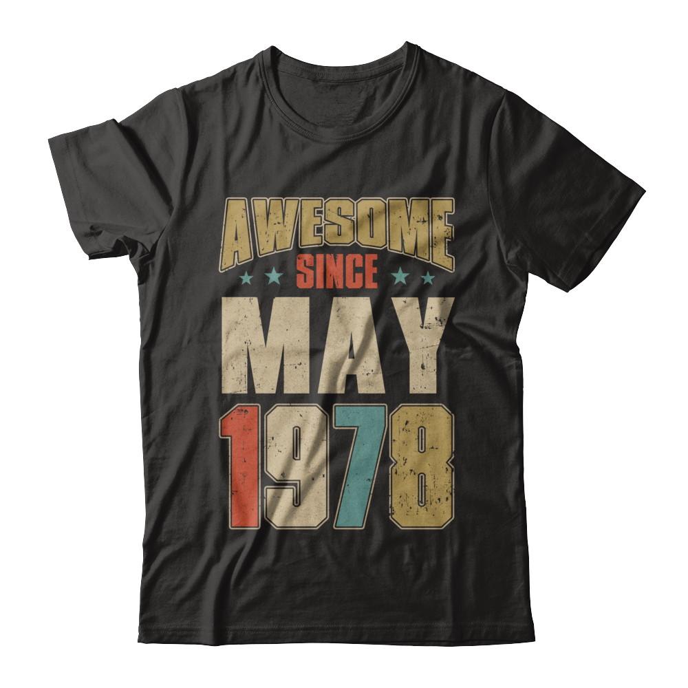 Vintage Retro Awesome Since May 1978 43th Birthday-T-Shirt & Hoodie-Premium T-Shirt-Black