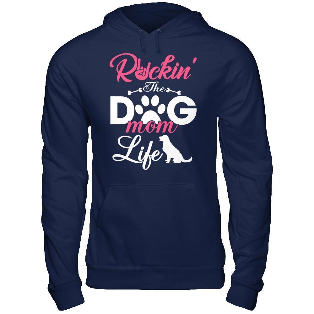 Rockin' The Dog Mom Life-T-Shirt & Hoodie-Pullover Hoodie-Navy
