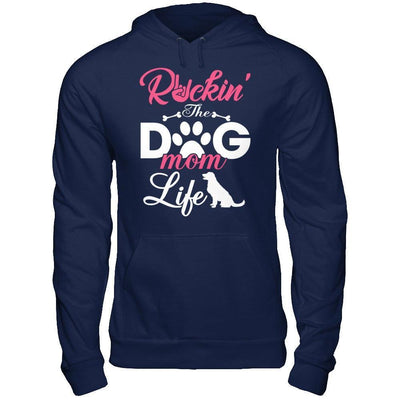 Rockin' The Dog Mom Life-T-Shirt & Hoodie-Pullover Hoodie-Navy