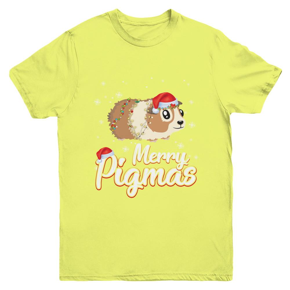 Merry Pigmas Funny Guinea Pig Santa Hat Christmas Gift Youth-Youth Shirt-Youth T-Shirt-Daisy