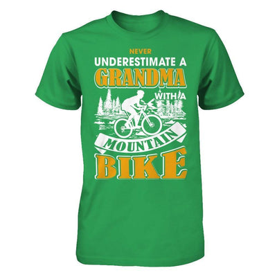 Never Underestimate A Grandma With A Mountain Bike-T-Shirt & Hoodie-Premium T-Shirt-Kelly Green