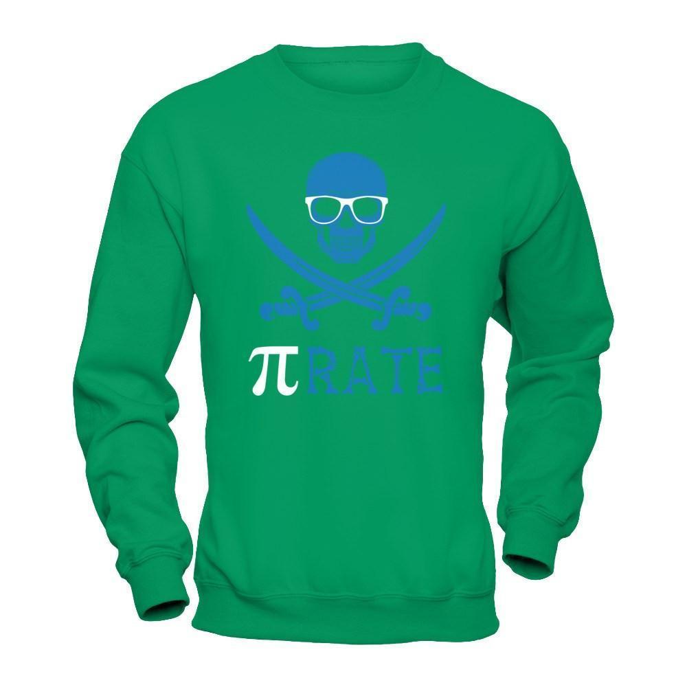 Funny Pi-Rate Happy Pi Day 2018-T-Shirt & Hoodie-Crewneck Sweatshirt-Irish Green
