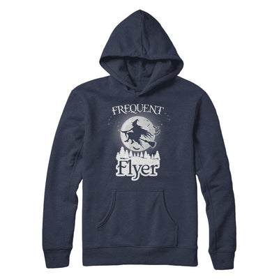 Frequent Flyer Funny Halloween Witch Costume Gift-T-Shirt & Hoodie-Pullover Hoodie-Navy