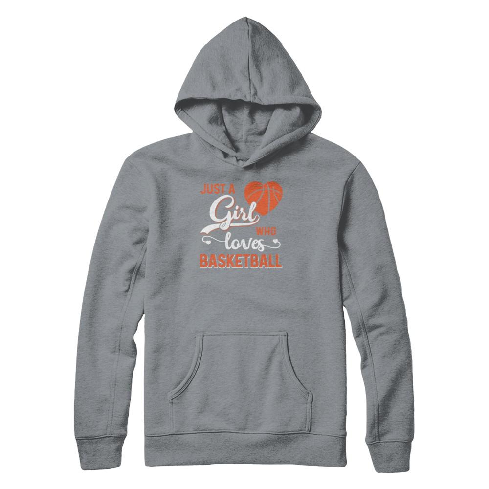 Just A Girl Who Loves Basketball-T-Shirt & Tank Top-Pullover Hoodie-Light Steel