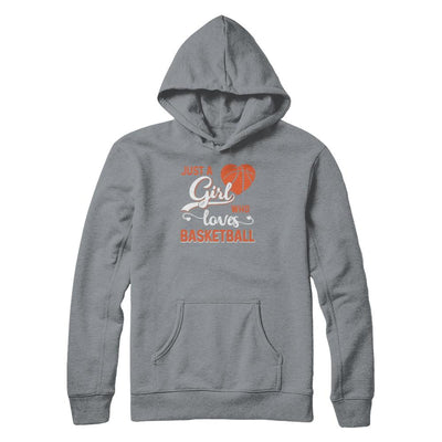 Just A Girl Who Loves Basketball-T-Shirt & Tank Top-Pullover Hoodie-Light Steel