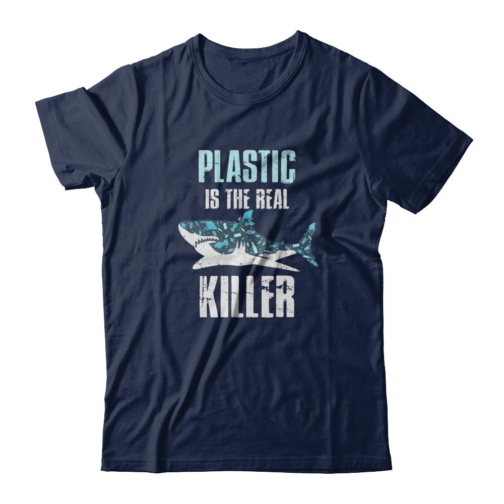 Plastic Is The Real Killer Save Ocean Quote-T-Shirt & Tank Top-Classic T-Shirt-Navy