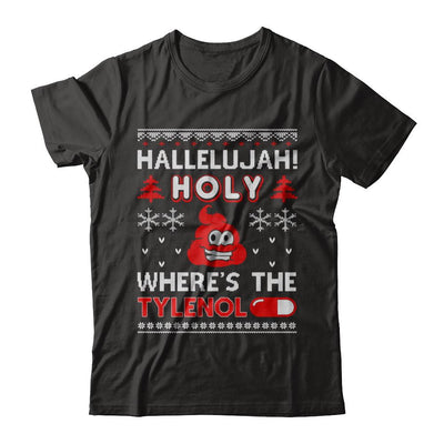 Hallelujah Holy Where's The Christmas Ugly Sweater-T-Shirt & Sweatshirt-Premium T-Shirt-Black