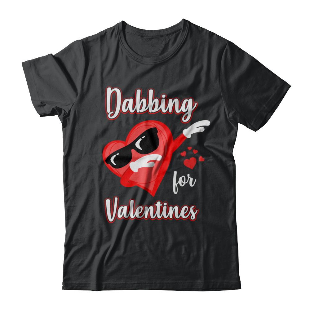 Dabbing For Valentines Day Cute Funny Heart Love-T-Shirt & Hoodie-Classic T-Shirt-Black