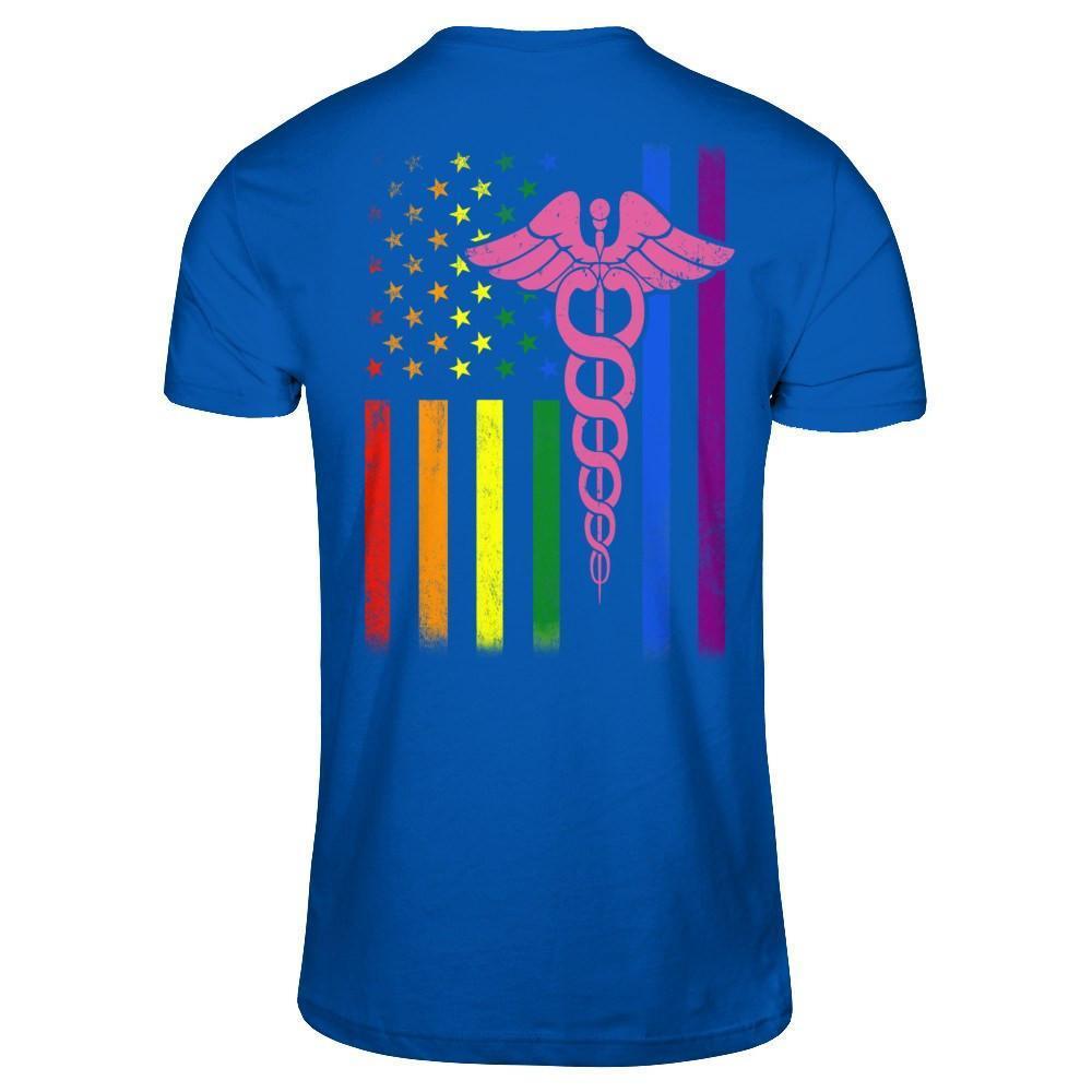 Nurse Rainbow Lgbt Flag Pride Lesbian Gay Super Stronger-T-Shirt & Hoodie-Premium T-Shirt-Royal