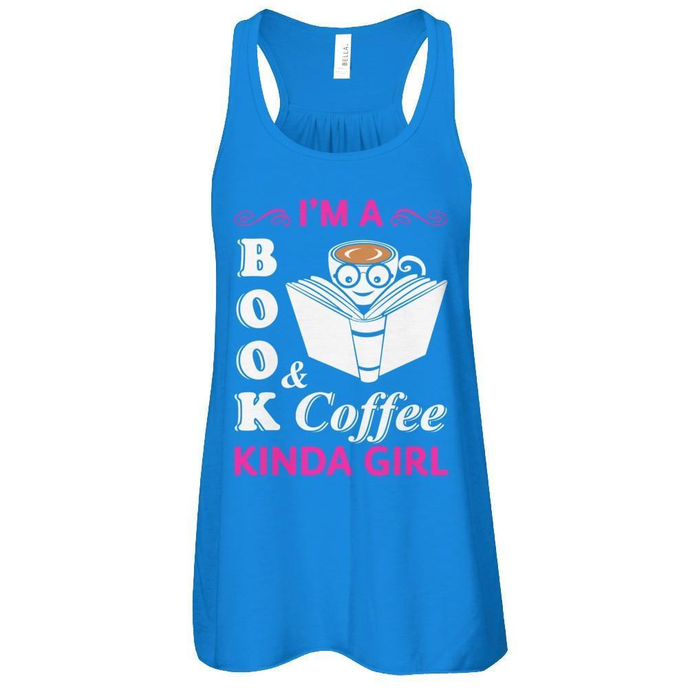 I'm A Book And Coffee Kinda Girl-T-Shirt & Tank Top-Women's Flowy Racerback Tank-True Royal