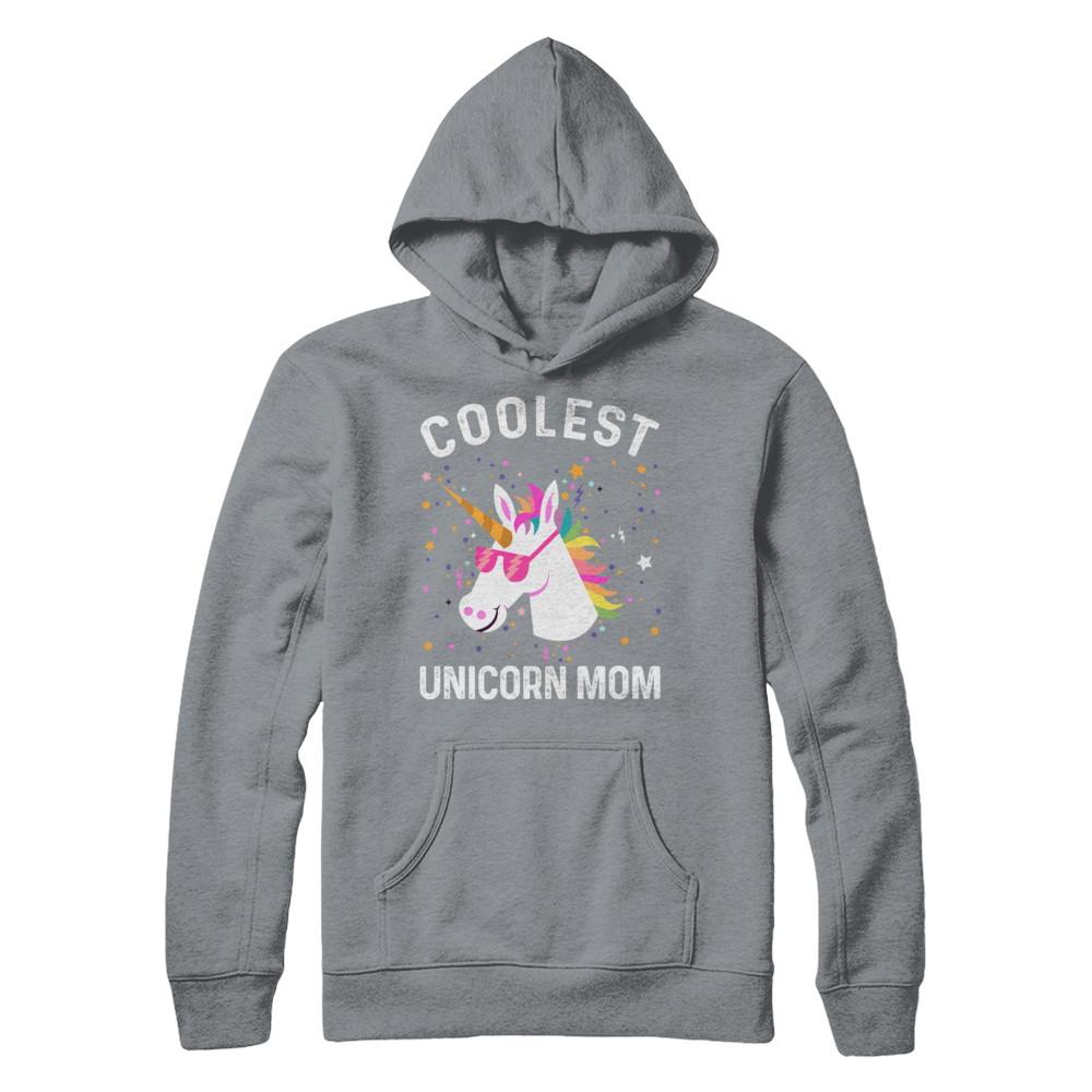 Coolest Unicorn Mom Cute Funny Unicorn Mothers Day-T-Shirt & Hoodie-Hanes - Heavyweight Pullover Hoodie-Light Steel
