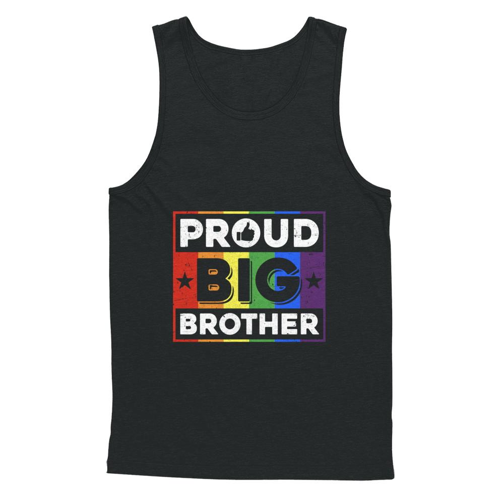 Proud Big Brother Gay Lesbian Pride Month LGBT-T-Shirt & Hoodie-Unisex Tank-Black