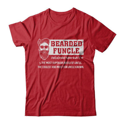 Bearded Funcle Funny Uncle Definition Beard-T-Shirt & Hoodie-Classic T-Shirt-Red