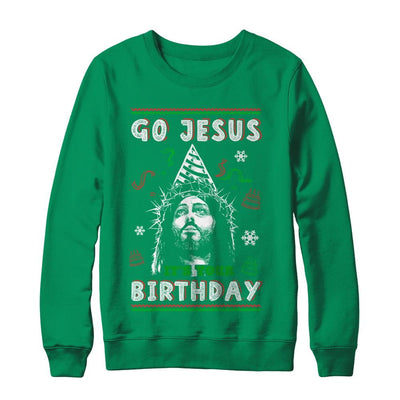Go Jesus It's Your Birthday Christmas-T-Shirt & Sweatshirt-Crewneck Sweatshirt-Irish Green