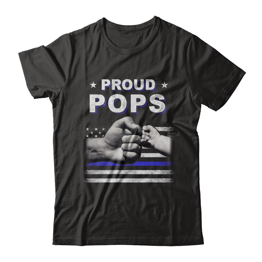 Proud Pops Police Thin Blue Line Flag Fathers Day