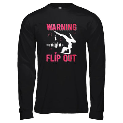 Warning I Might Flip Out Gymnast-T-Shirt & Tank Top-Long Sleeve T-Shirt-Black