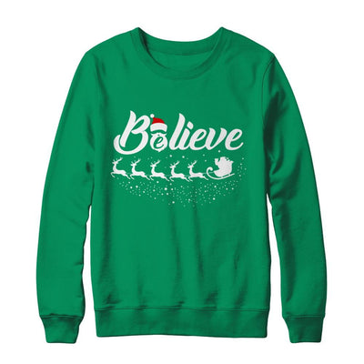 Believe Best Santa Christmas Gifts-T-Shirt & Sweatshirt-Crewneck Sweatshirt-Irish Green