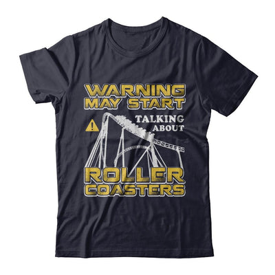 Warning May Start Talking About Roller Coasters-T-Shirt & Hoodie-Premium T-Shirt-Midnight Navy