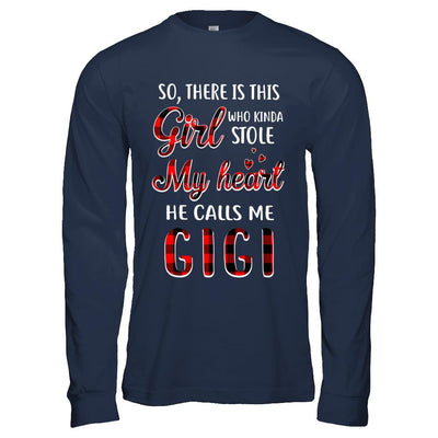 This Girl Who Kinda Stole My Heart He Calls Me Gigi-T-Shirt & Hoodie-Long Sleeve T-Shirt-Navy