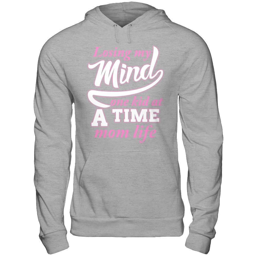 Losing My Mind One Kid At A Time Mom Life-T-Shirt & Hoodie-Pullover Hoodie-Sport Grey