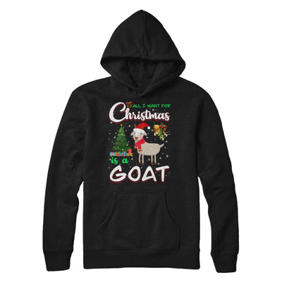 All I Want For Christmas Is A Goat Cute Xmas-T-Shirt & Sweatshirt-Pullover Hoodie-Black