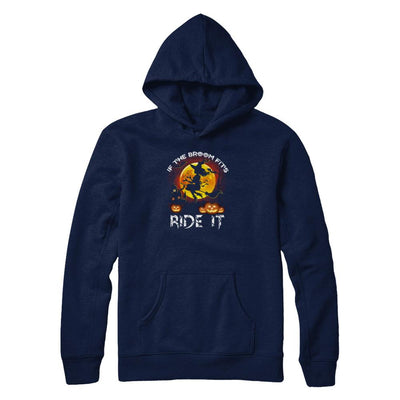 If The Broom Fits Witch Funny Happy Halloween-T-Shirt & Tank Top-Pullover Hoodie-Navy