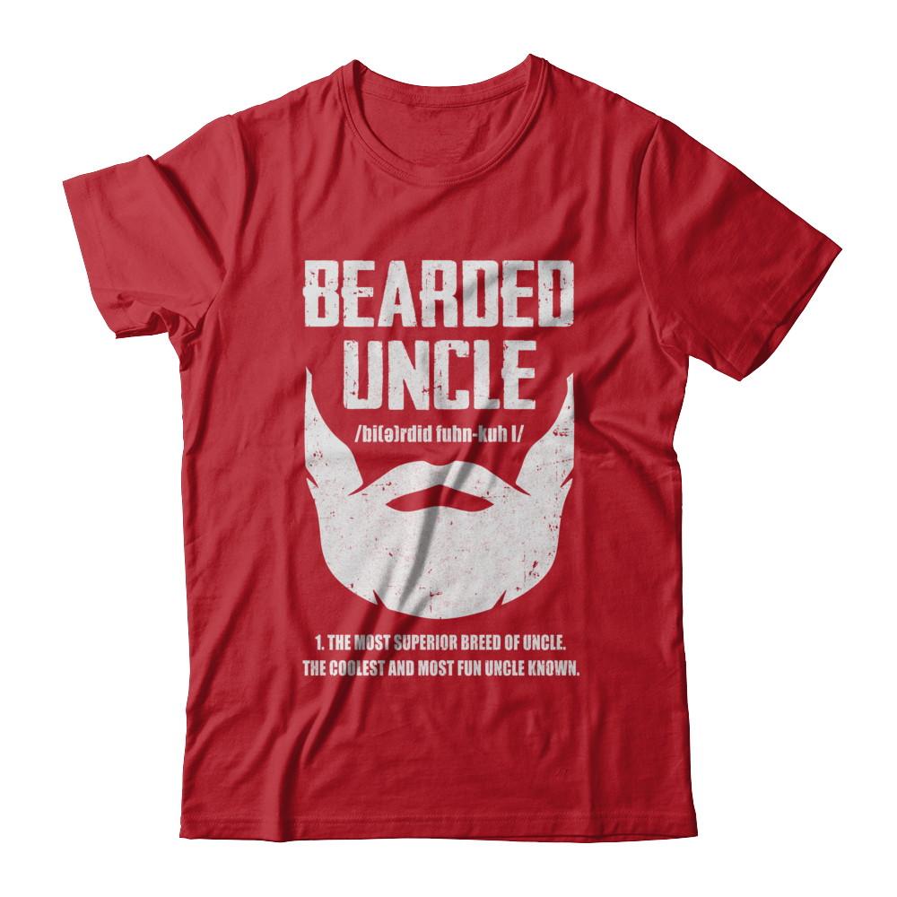 Bearded Funcle Funny Uncle Beard Definition-T-Shirt & Hoodie-Classic T-Shirt-Red
