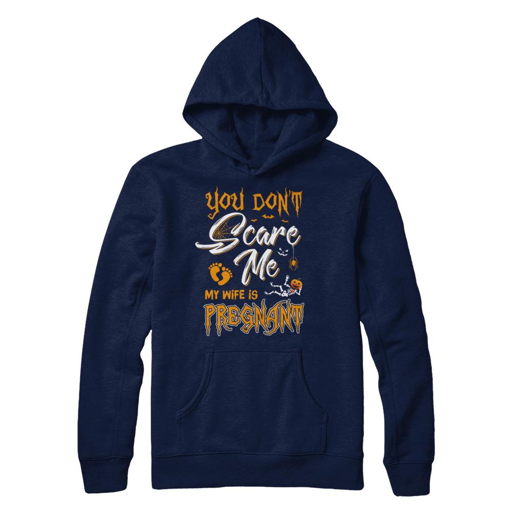 Funny Pregnant Wife Husband Halloween Costume-T-Shirt & Hoodie-Pullover Hoodie-Navy