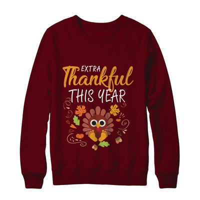 Thankful Pregnancy Mom Turkey Thanksgiving-T-Shirt & Sweatshirt-Crewneck Sweatshirt-Maroon