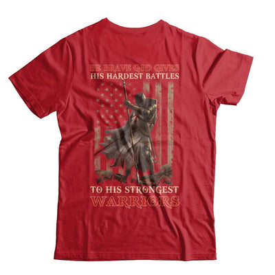 God Gives His Hardest Battles To His Strongest Warrior-T-Shirt & Hoodie-Classic T-Shirt-Red
