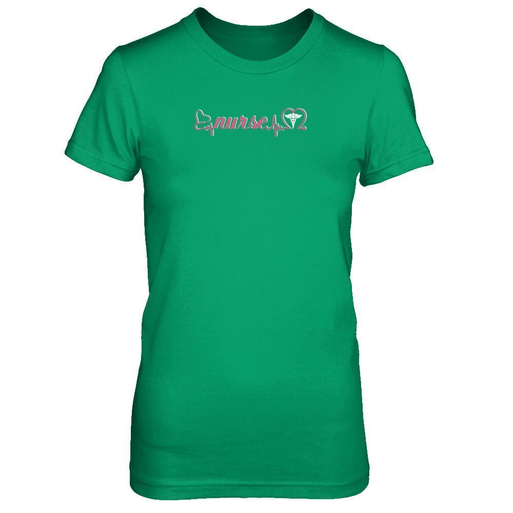 Nurse Heartbeat Nursing Passionate-T-Shirt & Tank Top-Women's T-Shirt-Irish Green