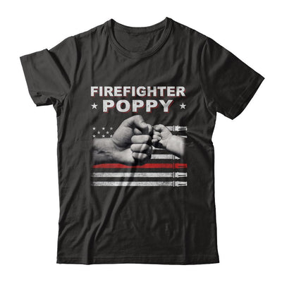 Firefighter Fireman Poppy American Flag Fathers Day-T-Shirt & Hoodie-Classic T-Shirt-Black