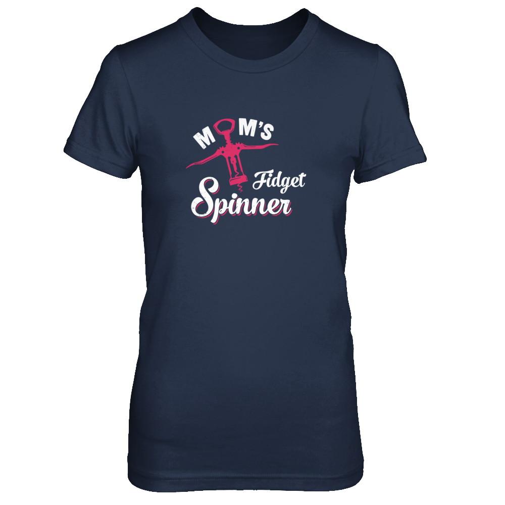 Mom's Fidget Spinner Wine Lover-T-Shirt & Tank Top-Women's T-Shirt-Navy