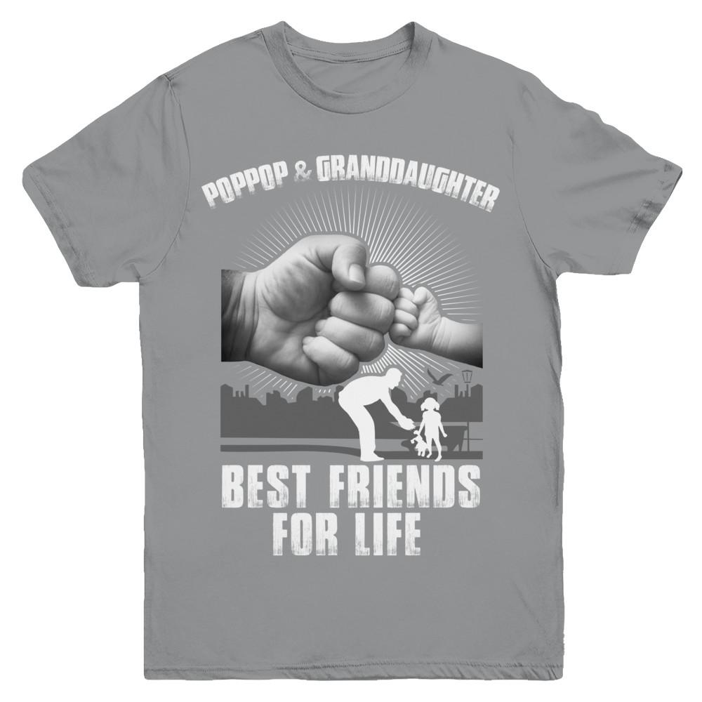 Poppop And Granddaughter Best Friends For Life Youth-Youth Shirt-Youth T-Shirt-Sport Grey