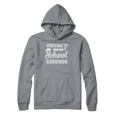 Nurse Graduate Gifts Nursing School Survivor Gradution-T-Shirt & Hoodie-Pullover Hoodie-Light Steel