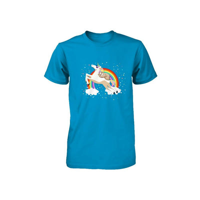 Funny Sloth Riding Unicorn Lover Youth-Youth Shirt-