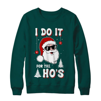 Funny Christmas Santa Ho Gift Cute Xmas Santa Naughty-T-Shirt & Sweatshirt-Crewneck Sweatshirt-Deep Forest