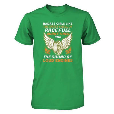 Badass Girls Like The Sweet Smell Of Race Fuel-T-Shirt & Tank Top-Premium T-Shirt-Kelly Green
