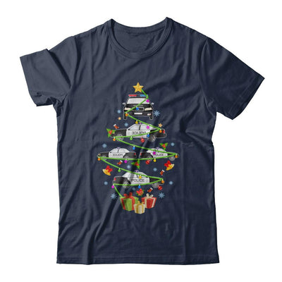 Police Officer Car Christmas Tree Ornament Decor Gift-T-Shirt & Sweatshirt-Classic T-Shirt-Navy
