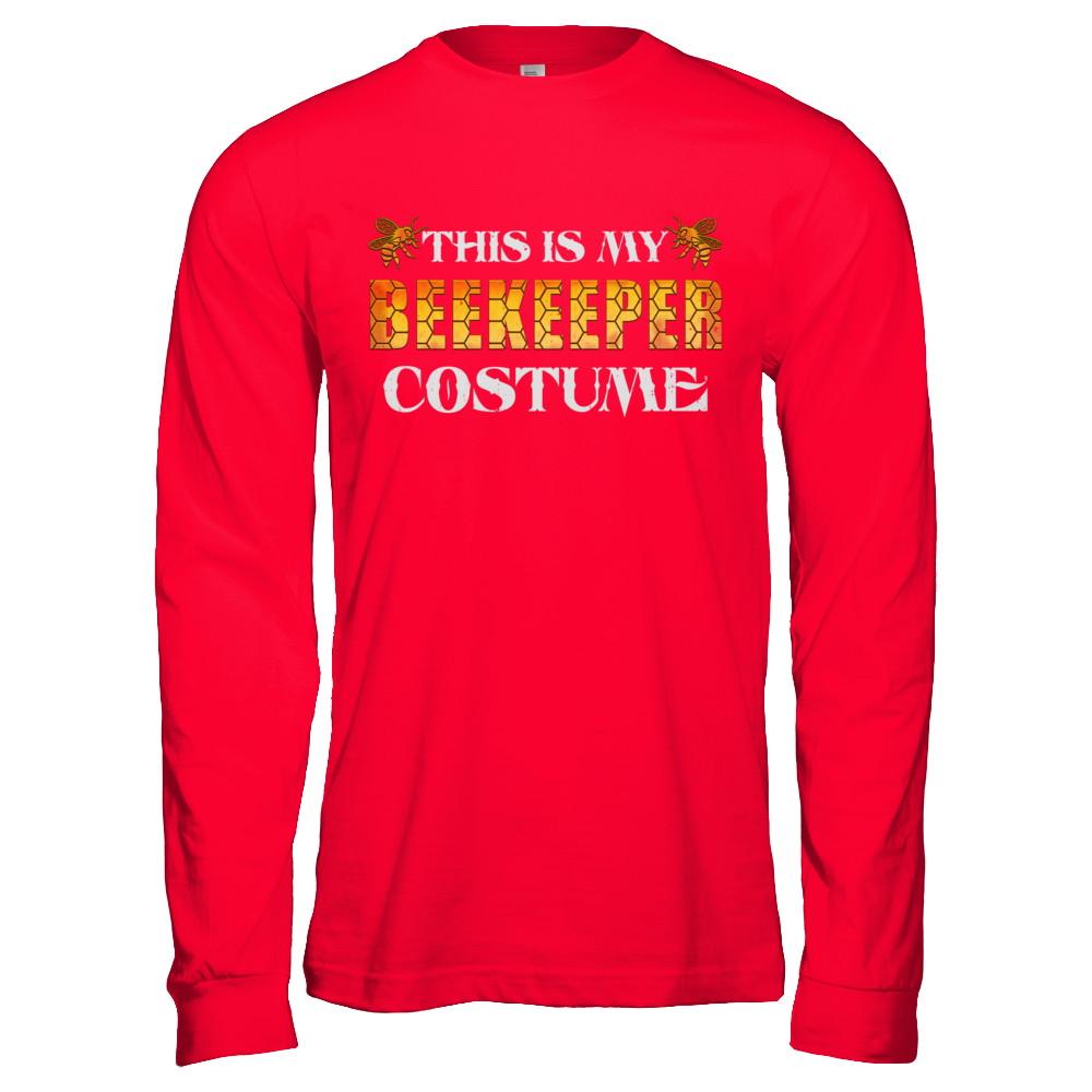 This Is My Beekeeper Costume Funny Halloween-T-Shirt & Hoodie-Long Sleeve T-Shirt-Red