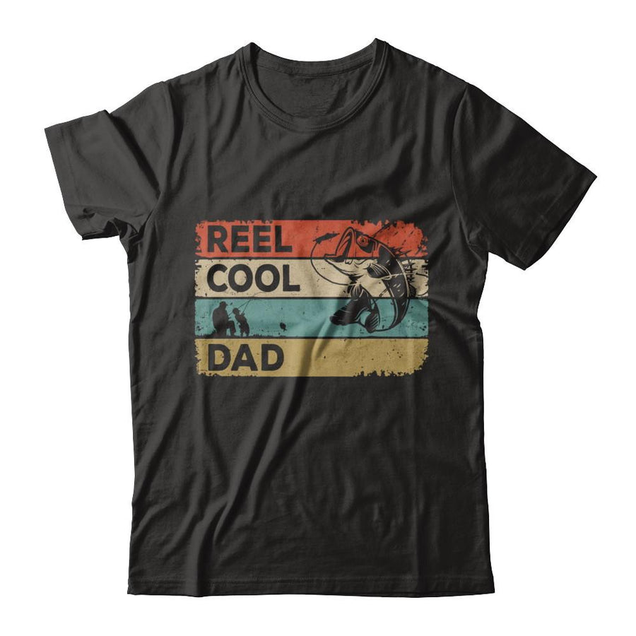 Vintage Reel Cool Dad Fish Fishing Fathers Day-T-Shirt & Hoodie-Classic T-Shirt-Black
